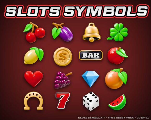 免费的2D老虎机游戏符号素材