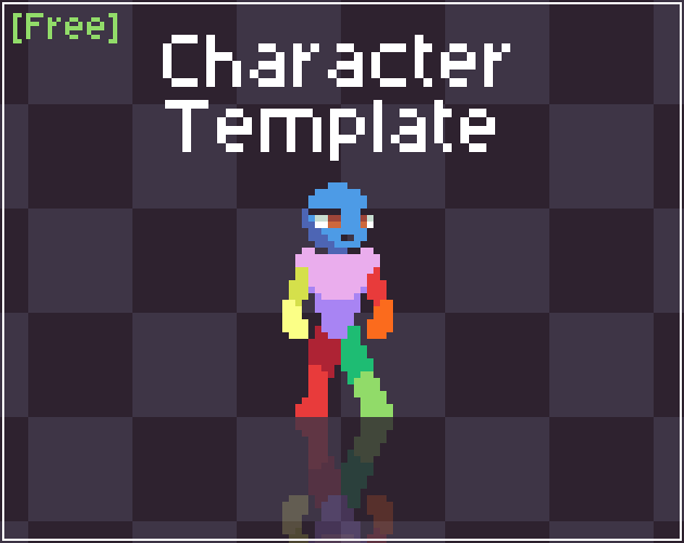 免费的横版像素平台跳跃游戏动画角色模板素材