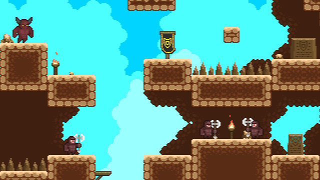 完整的16*16像素平台游戏沙漠高原图块集素材