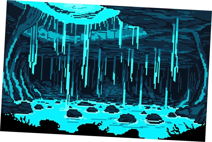 4个精美的像素水下洞穴背景图片素材