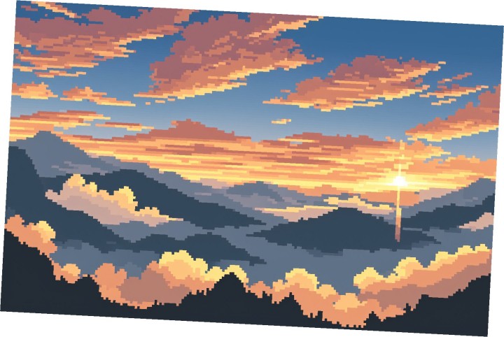 5个精美的静态像素日出背景图片素材