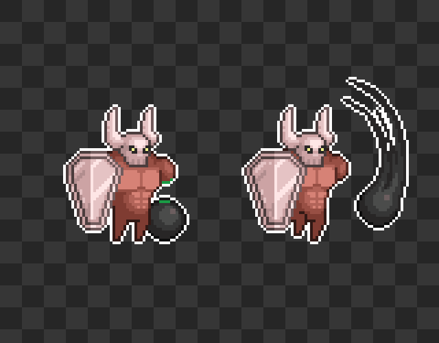 暗黑主题和配色的像素泰坦守卫头目/小头目动画素材