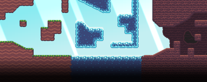 三种主题的简易像素平台游戏图块集素材