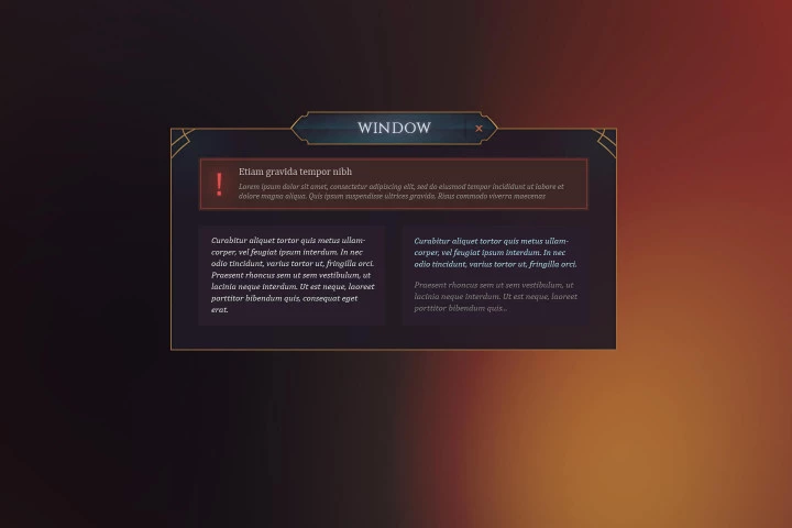 适用于各种角色扮演游戏的2D游戏图形用户界面UI素材