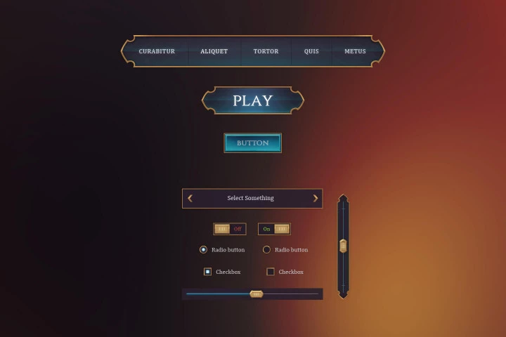 适用于各种角色扮演游戏的2D游戏图形用户界面UI素材