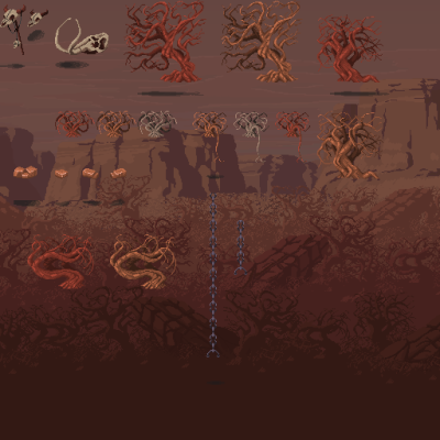 32*32适用于平台游戏的沙漠图块集素材