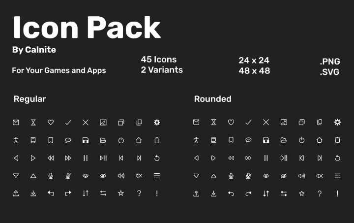 45个适用于游戏和应用的2D极简图标素材