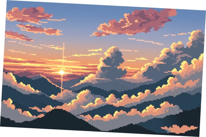 5个精美的静态像素日出背景图片素材