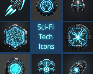 8个免费高清2D未来科幻科技图标素材