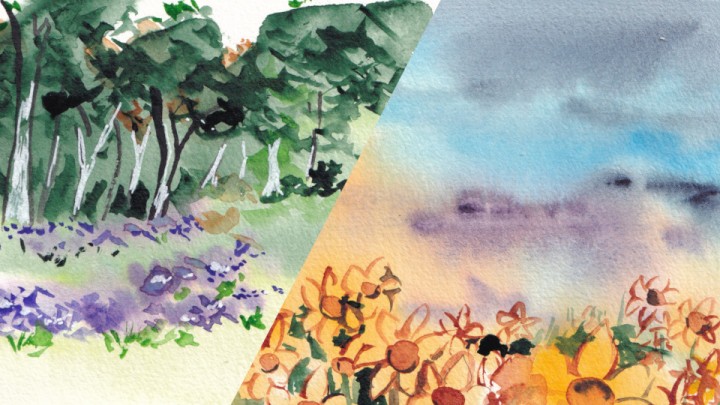 11个免费的静态水彩视觉小说背景图片素材