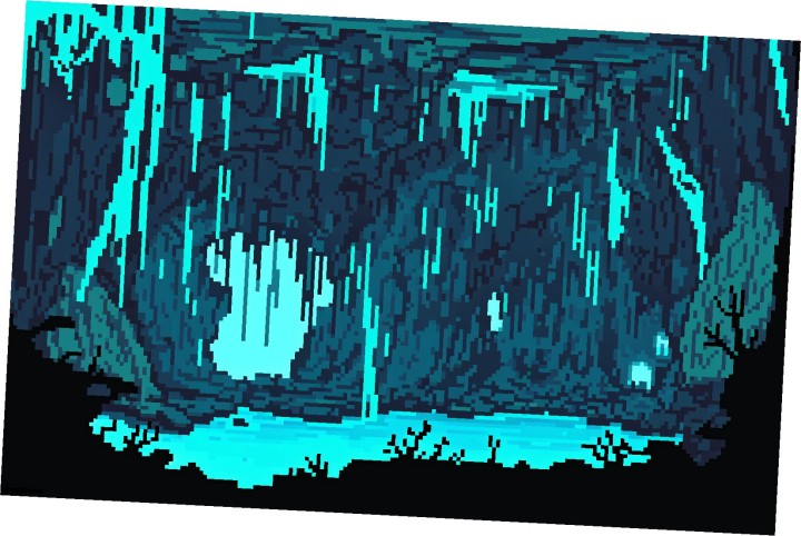 4个精美的像素水下洞穴背景图片素材