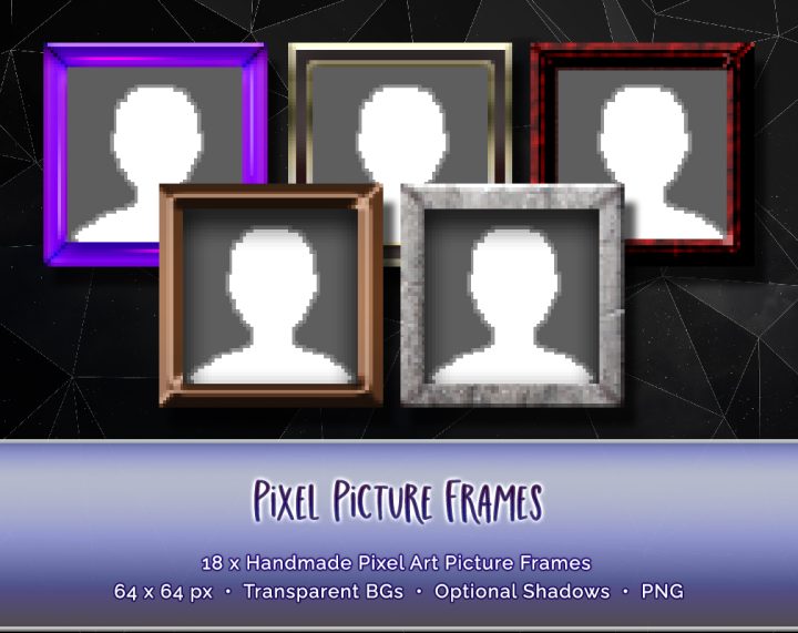 18个免费的手绘像素64*64的艺术相框素材
