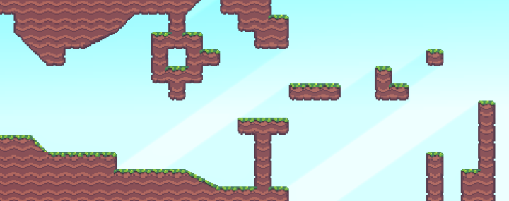 三种主题的简易像素平台游戏图块集素材