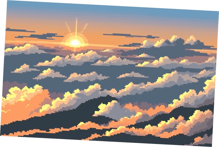 5个精美的静态像素日出背景图片素材