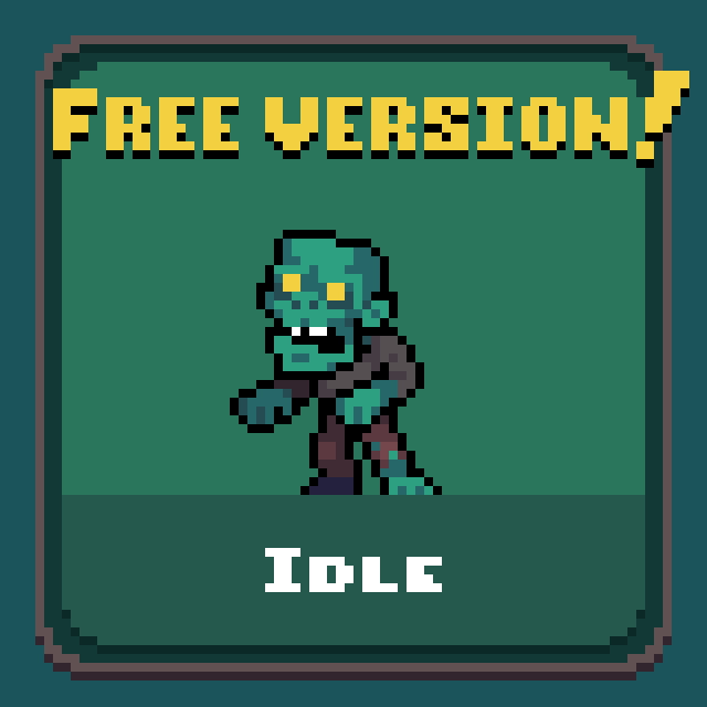 免费的简单像素全动画僵尸角色素材