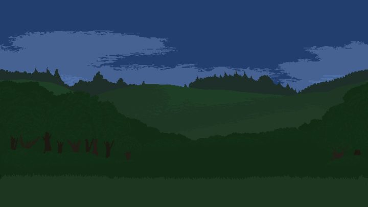 免费的独立视差效果像素绿色山丘原野背景图片素材