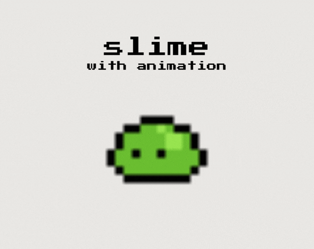 免费流畅的绿色像素史莱姆动画素材