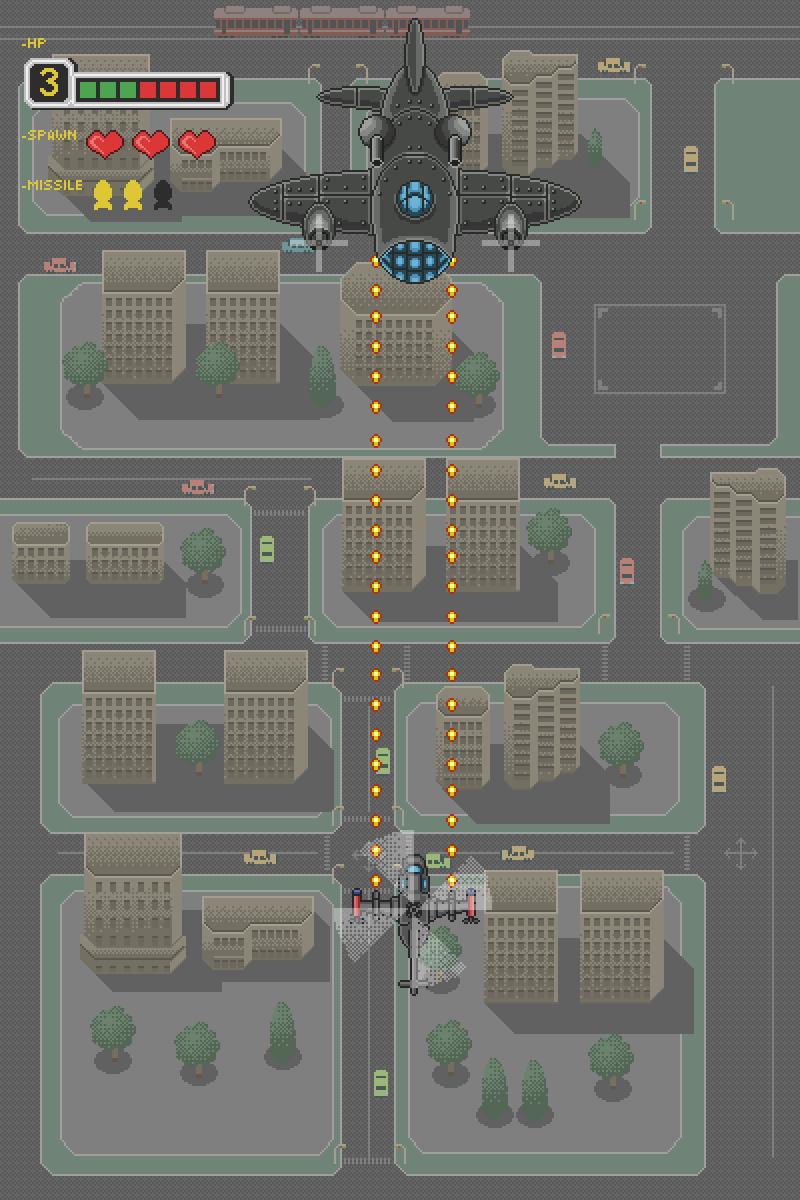 免费的完整纯手工打造复古像素飞行直升机射击游戏资产素材