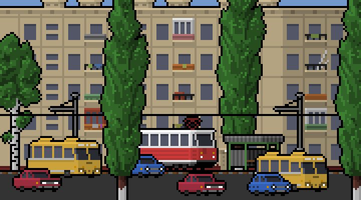 免费的可爱基础像素苏联和东欧的车辆和环境素材