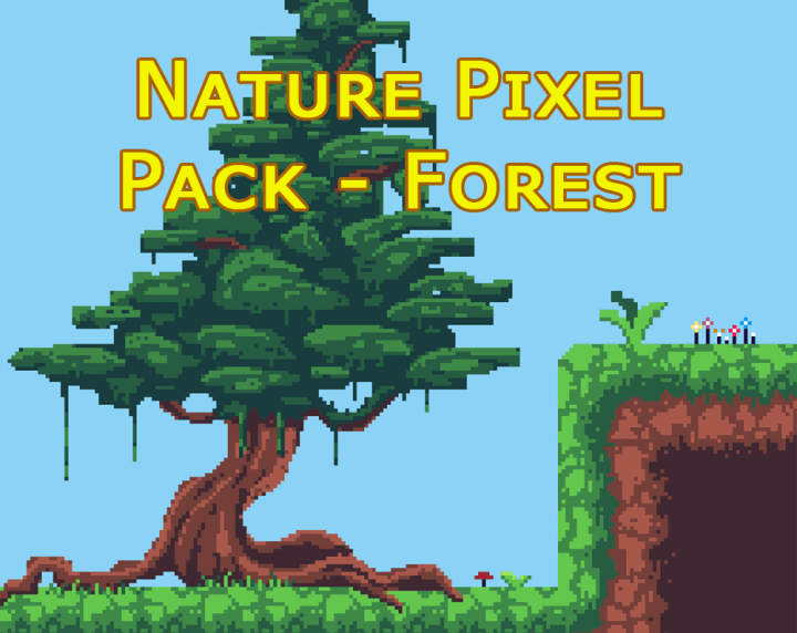 免费的像素自然森林植物素材