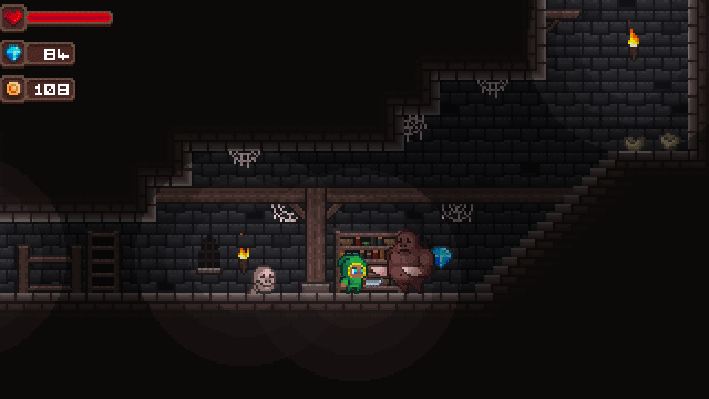 完整的16*16横版像素平台游戏黑暗通道图块集素材