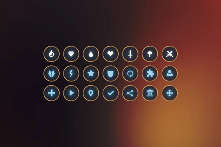 适用于各种角色扮演游戏的2D游戏图形用户界面UI素材