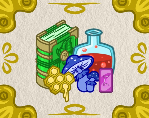 35个色彩鲜艳手绘的奇幻2D资源图标素材