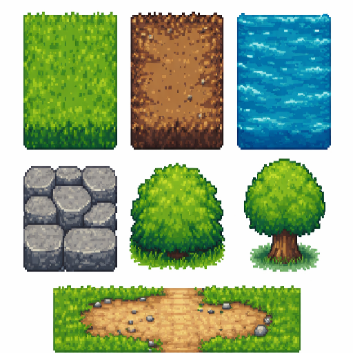 免费32*32迷你像素自然图块集素材