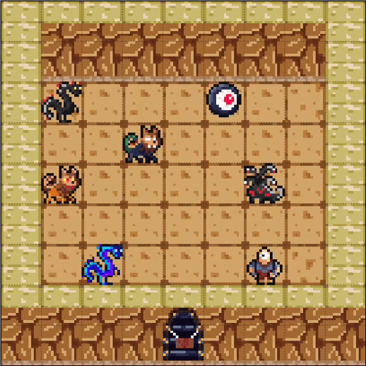 10个带有基本动画的像素风怪物NPC素材