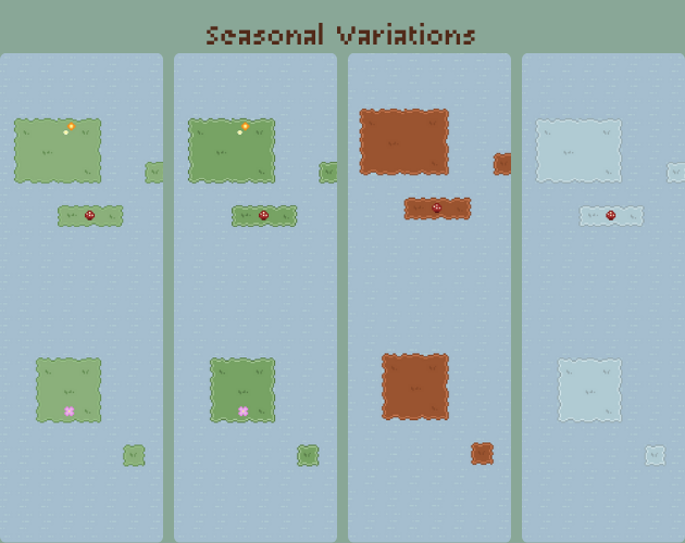 16*16的免费季节性水陆像素图块集素材