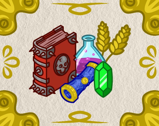 35个色彩鲜艳手绘的奇幻2D资源图标素材