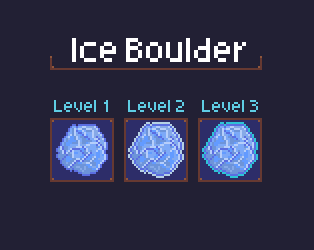 一组免费的像素冰元素技能图标素材