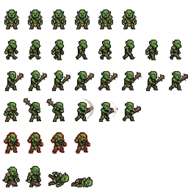 14个独特的复古像素侧视图像素角色动画素材