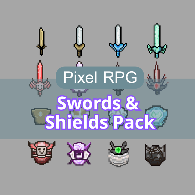 免费的32*32像素游戏武器和盾牌图标素材