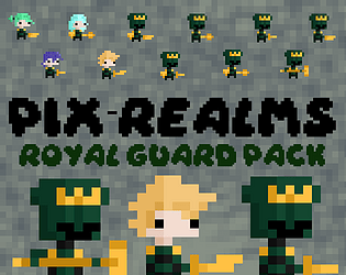 11个免费的静态像素皇家卫兵角色素材