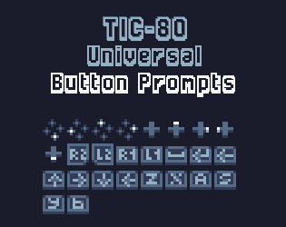 适用于TIC-80 UI/HUD的8*8微型通用像素按钮素材