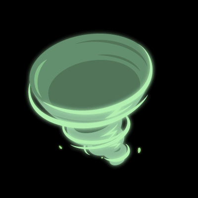 精美的自上而下矢量2D风和闪电元素魔法技能动画特效素材