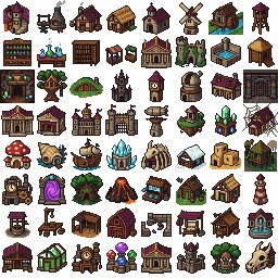 100+的手工绘制像素奇幻游戏图标素材