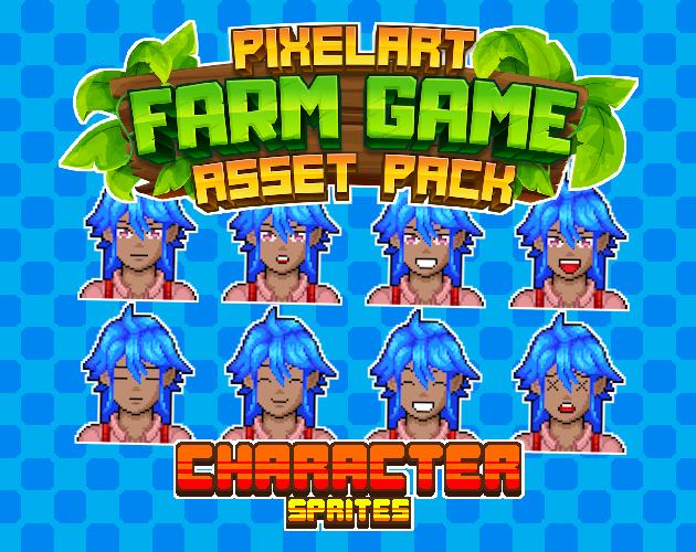 15个精美自上而下的像素农场游戏动画角色和头像素材03