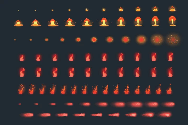 10个精美的2D游戏火焰动画特效素材