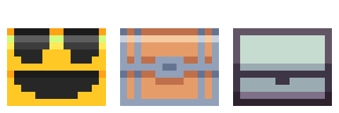 一些简单的16位像素风格的俯视视角动画宝箱素材