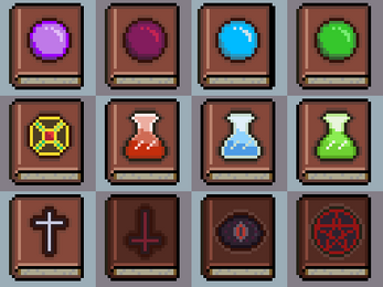 12本主题各异的32*32像素书籍素材