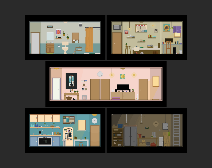 5个精美的静态免费像素家庭室内房间背景图片素材