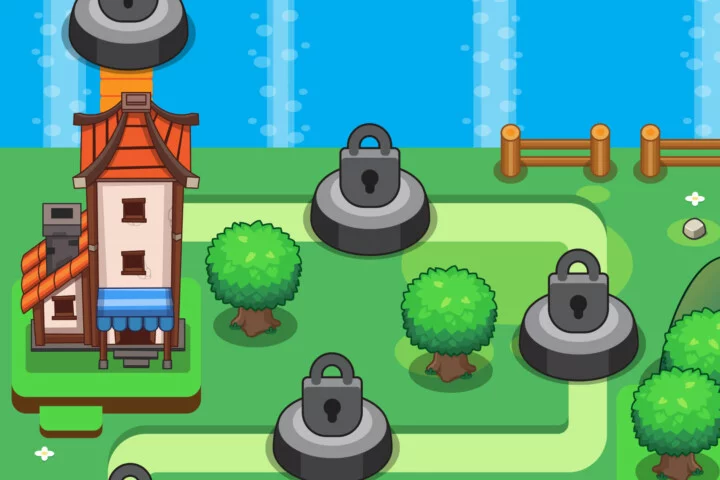 精美的自上而下矢量2D地图关卡资源素材