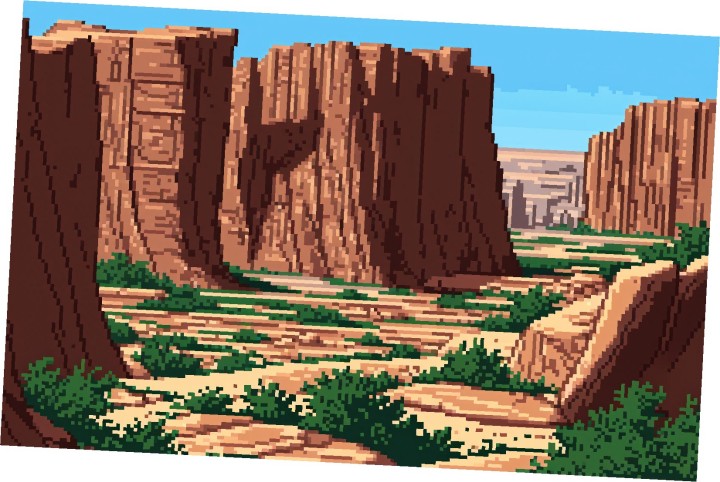 5个精美的静态像素峡谷背景图片素材