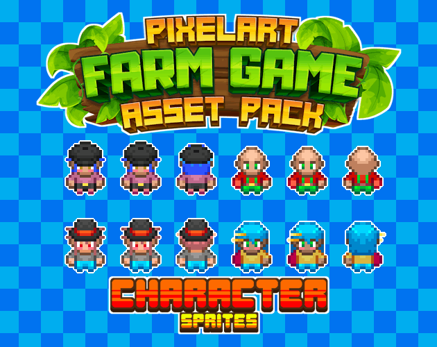 15个精美自上而下的像素农场游戏动画角色和头像素材04