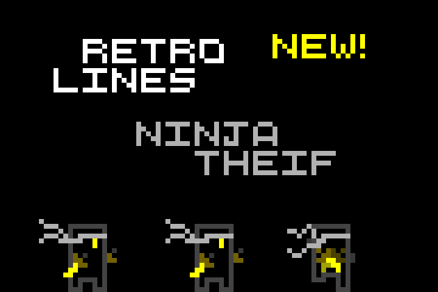 免费的精美复古像素平台游戏迷你线条忍者动画素材