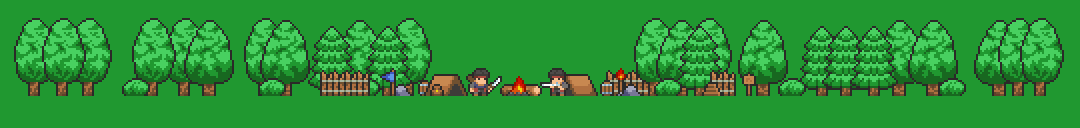 免费的精美像素迷你猎人营地猎人动画素材