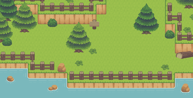 温馨舒缓的32*32像素口袋岛屿地形图块集素材