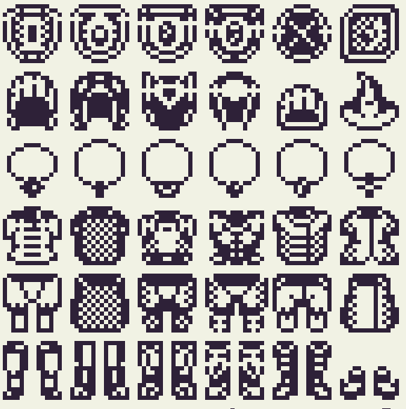 85个免费的1bit中世纪16*16像素游戏物品栏图标素材